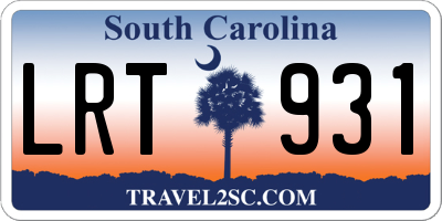 SC license plate LRT931