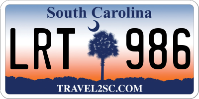 SC license plate LRT986