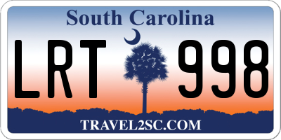 SC license plate LRT998