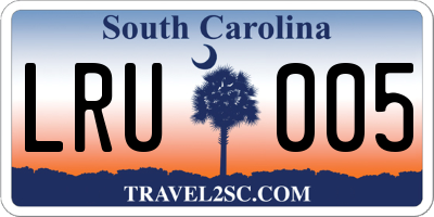 SC license plate LRU005