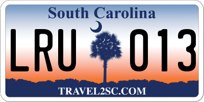 SC license plate LRU013