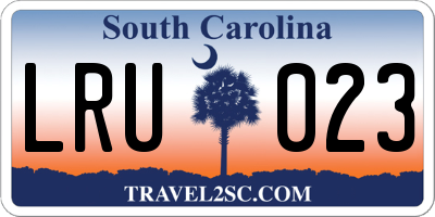 SC license plate LRU023