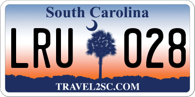 SC license plate LRU028