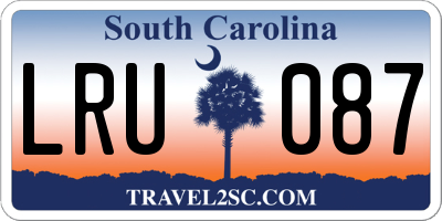 SC license plate LRU087