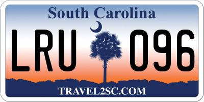 SC license plate LRU096
