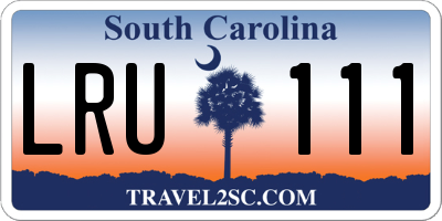 SC license plate LRU111