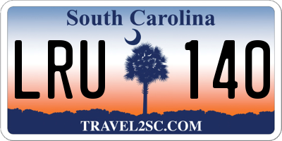 SC license plate LRU140
