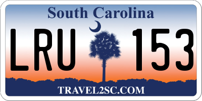 SC license plate LRU153
