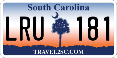 SC license plate LRU181