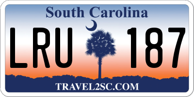 SC license plate LRU187