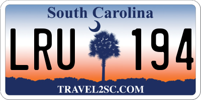 SC license plate LRU194