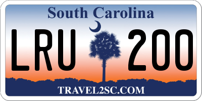 SC license plate LRU200