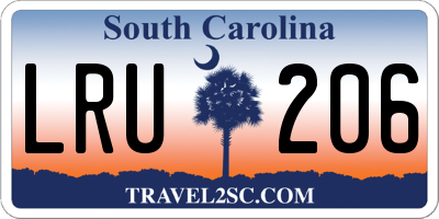 SC license plate LRU206