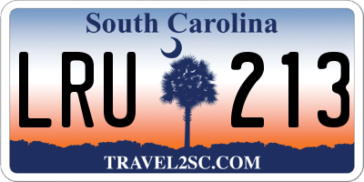 SC license plate LRU213