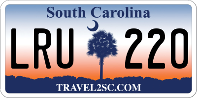 SC license plate LRU220