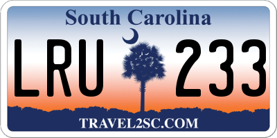 SC license plate LRU233