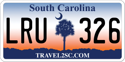 SC license plate LRU326