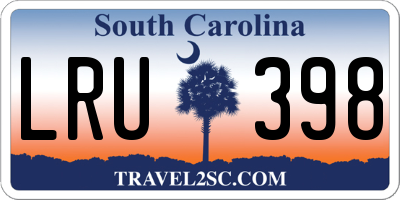 SC license plate LRU398