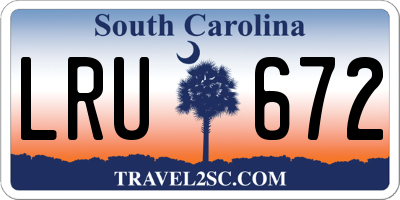 SC license plate LRU672