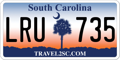SC license plate LRU735