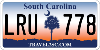 SC license plate LRU778