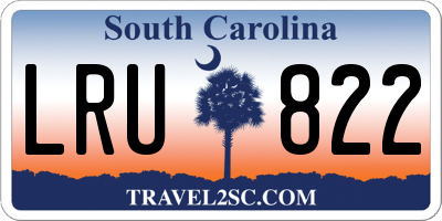 SC license plate LRU822