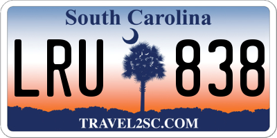 SC license plate LRU838