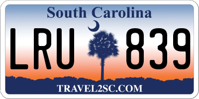 SC license plate LRU839