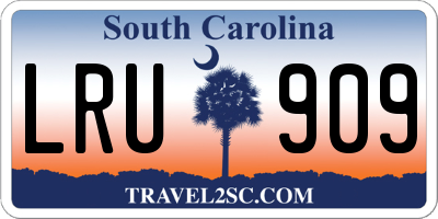 SC license plate LRU909