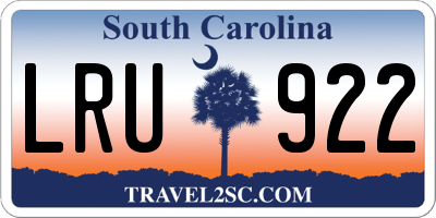 SC license plate LRU922
