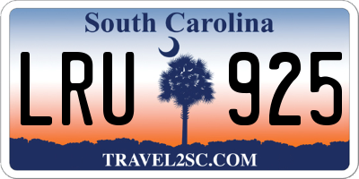 SC license plate LRU925