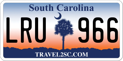 SC license plate LRU966