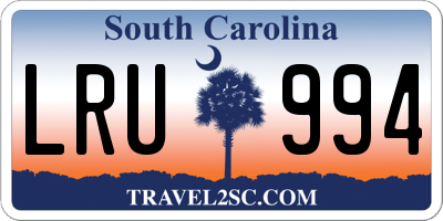SC license plate LRU994