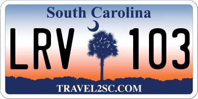 SC license plate LRV103