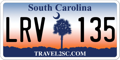 SC license plate LRV135