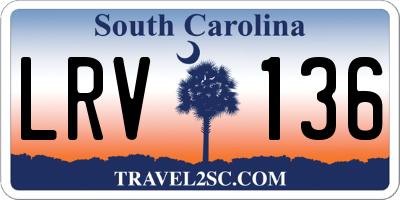 SC license plate LRV136