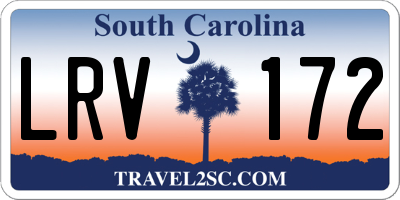 SC license plate LRV172