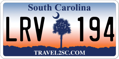 SC license plate LRV194
