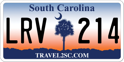 SC license plate LRV214