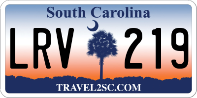 SC license plate LRV219