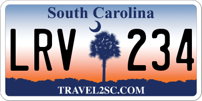 SC license plate LRV234