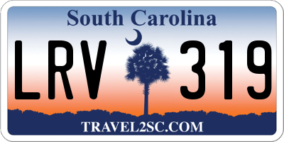 SC license plate LRV319