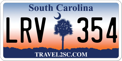 SC license plate LRV354