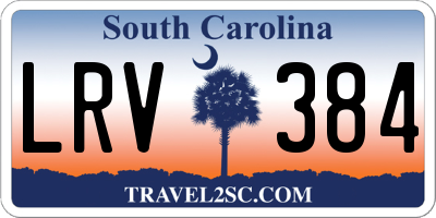 SC license plate LRV384