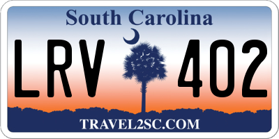 SC license plate LRV402