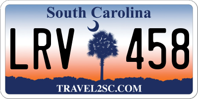 SC license plate LRV458