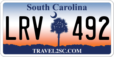 SC license plate LRV492