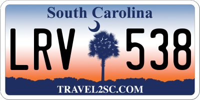 SC license plate LRV538