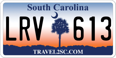 SC license plate LRV613