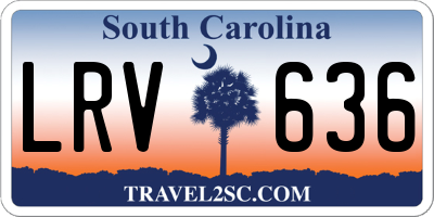 SC license plate LRV636